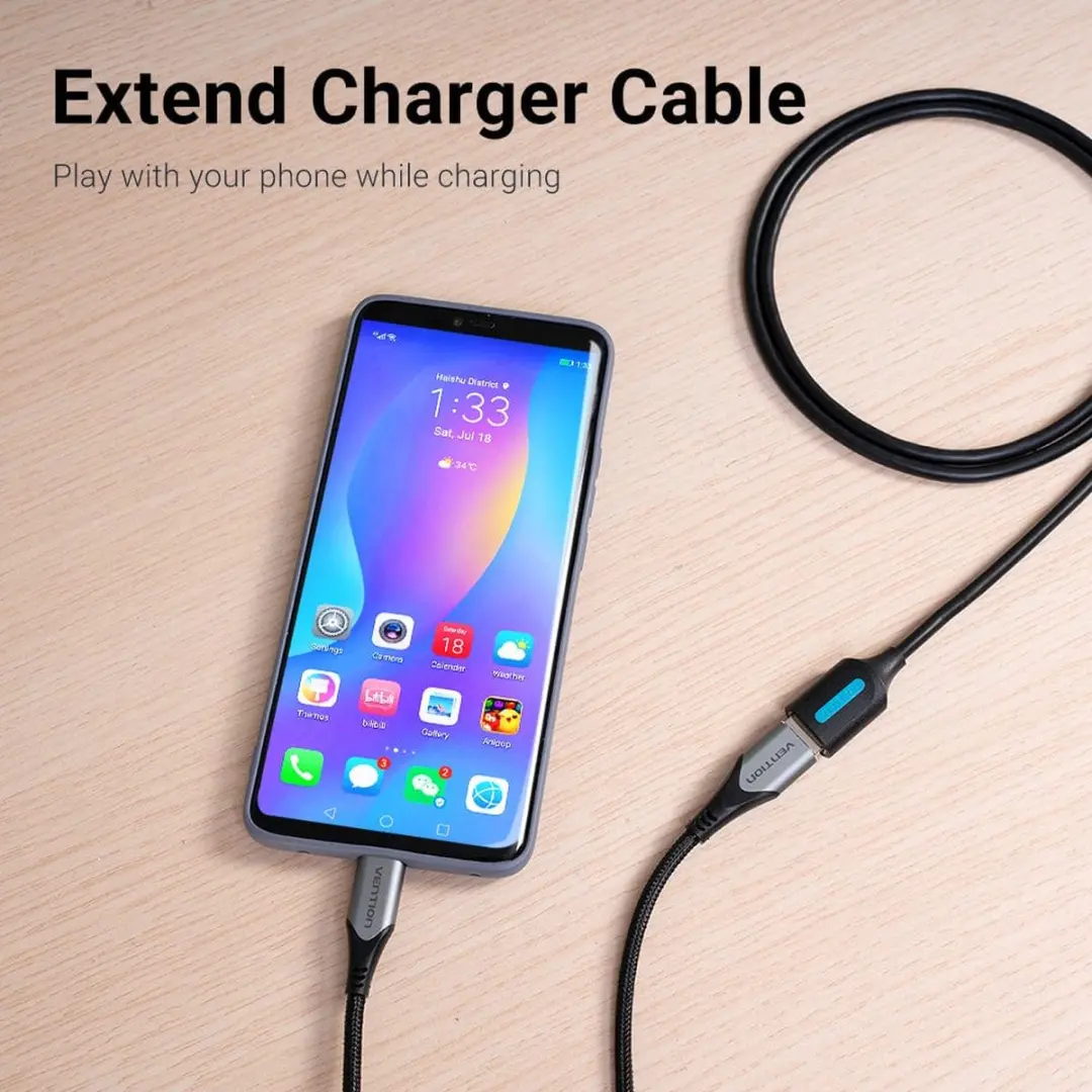 Vention CBIBF USB 2.0 Kabel A - A 1m - Zwart