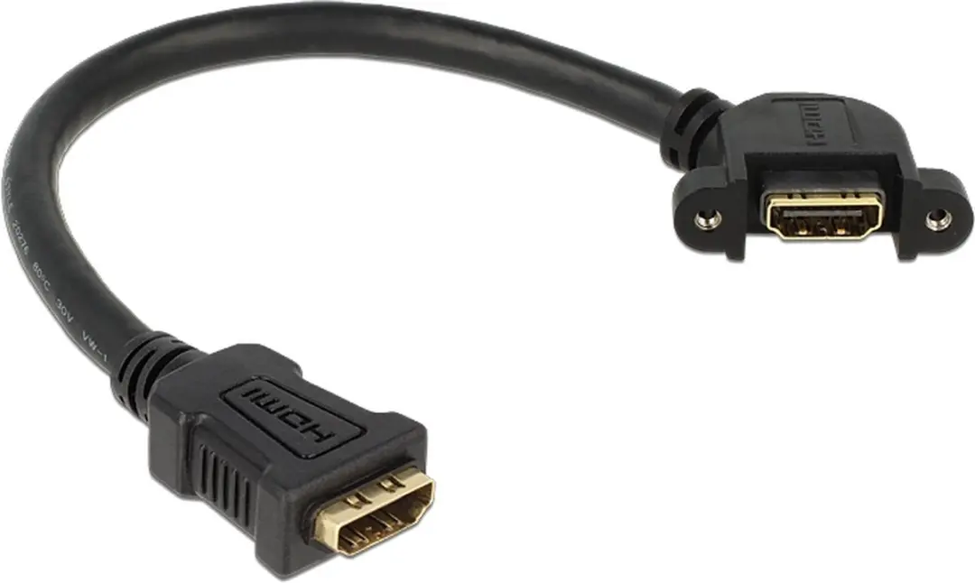 Delock HDMI Haaks Koppelstuk 1.4 - 0,25m - Zwart