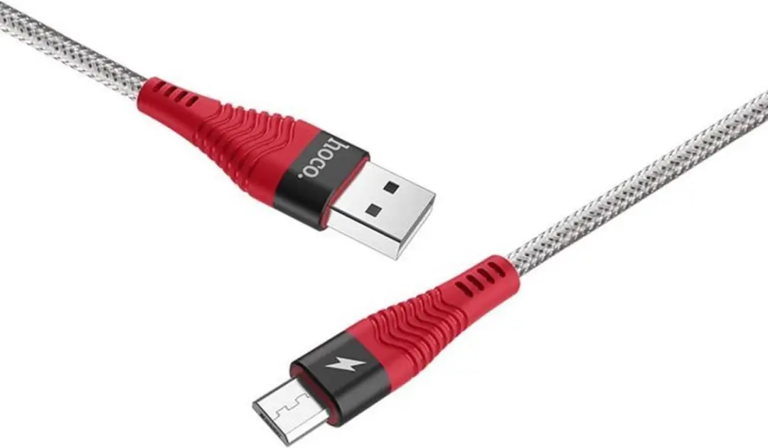 Hoco Micro USB Oplaadkabel 1.2m 2.4A - Zwart/Rood