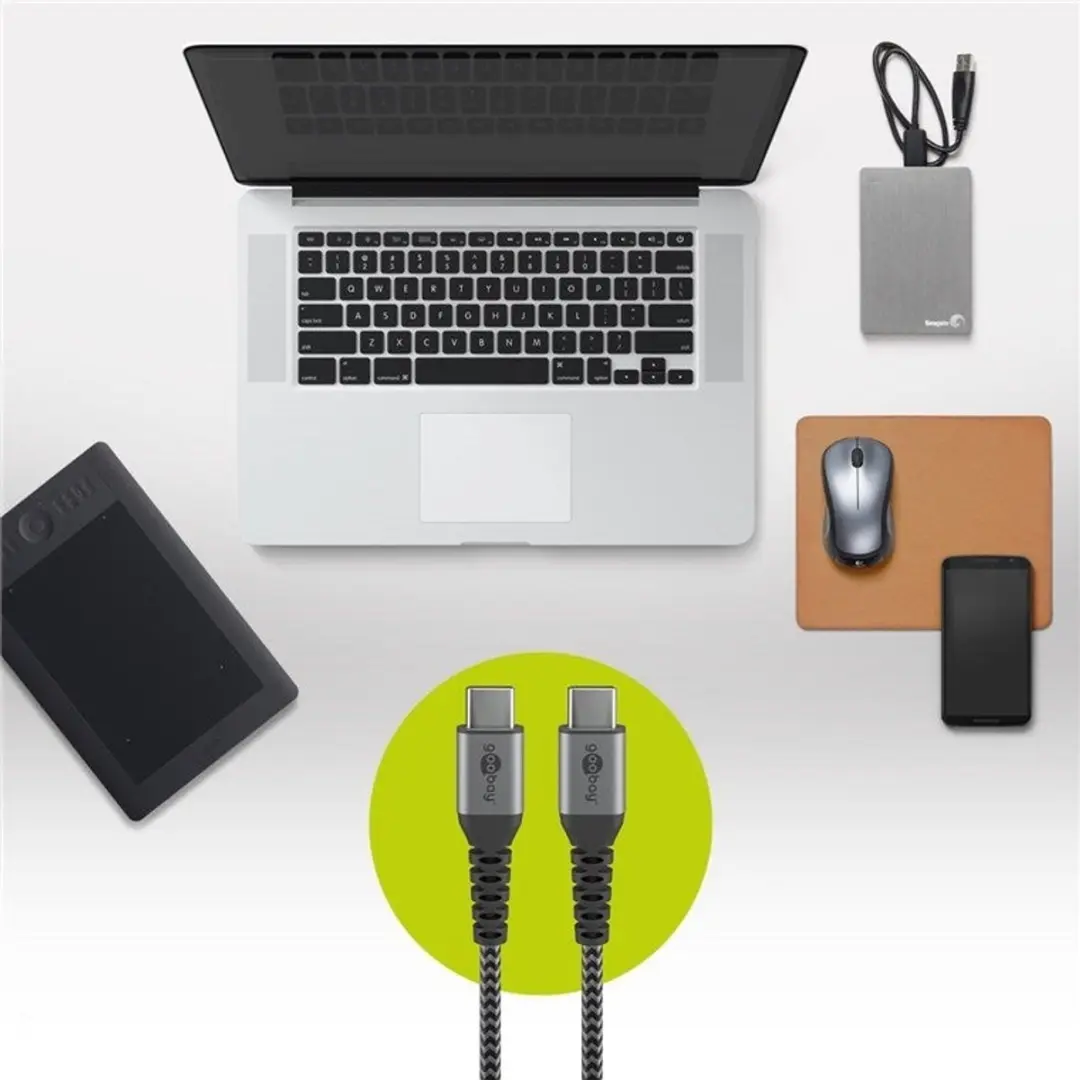 Goobay USB-C Kabel 60W 1m - Grijs