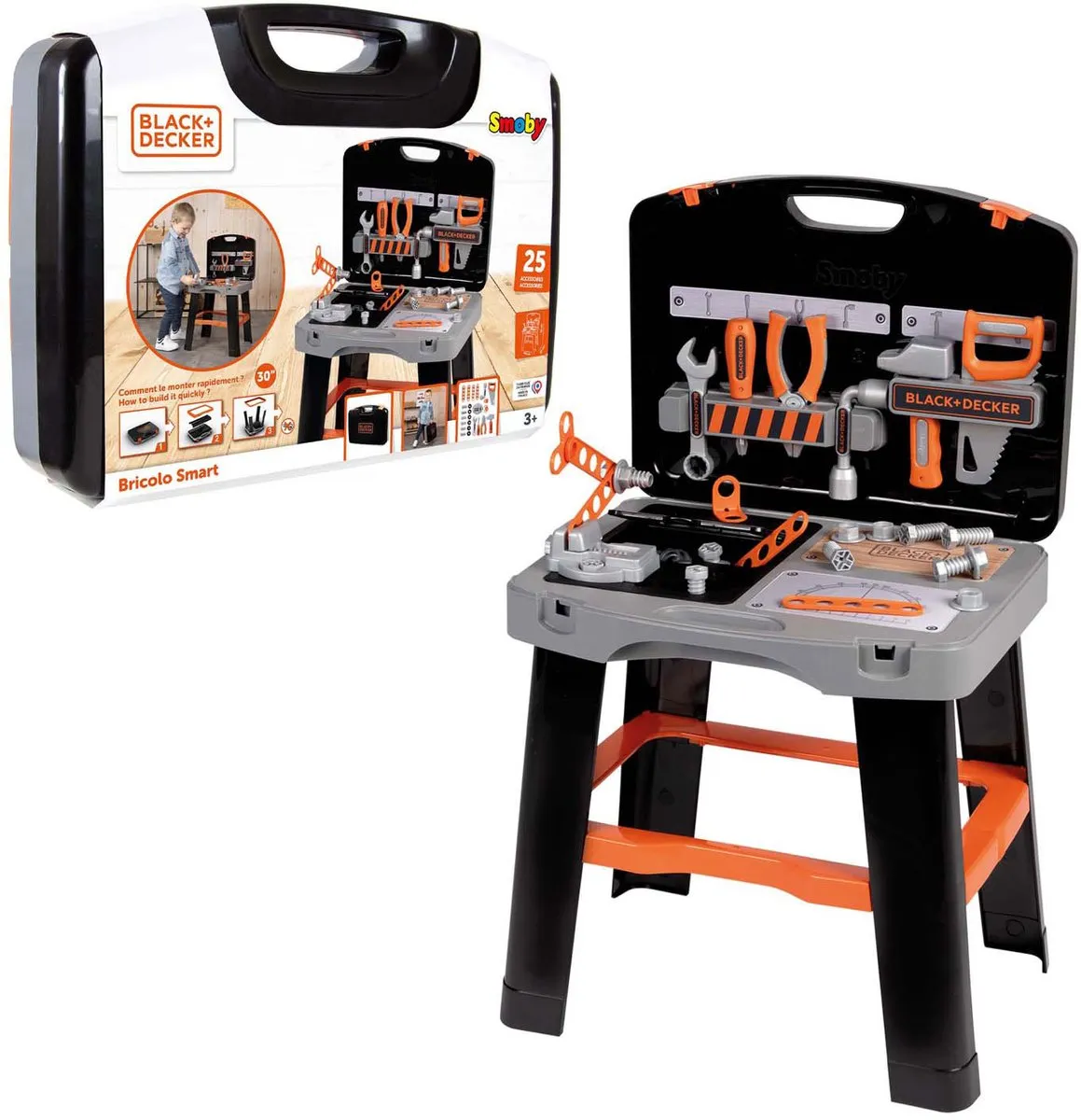 Smoby Bricolo Smart Werkbank - 33-delige gereedschapsset - Zwart