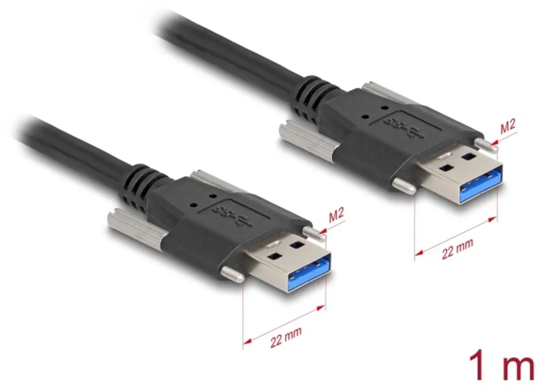 Delock USB 5Gbps Type-A M/M 22mm 1m