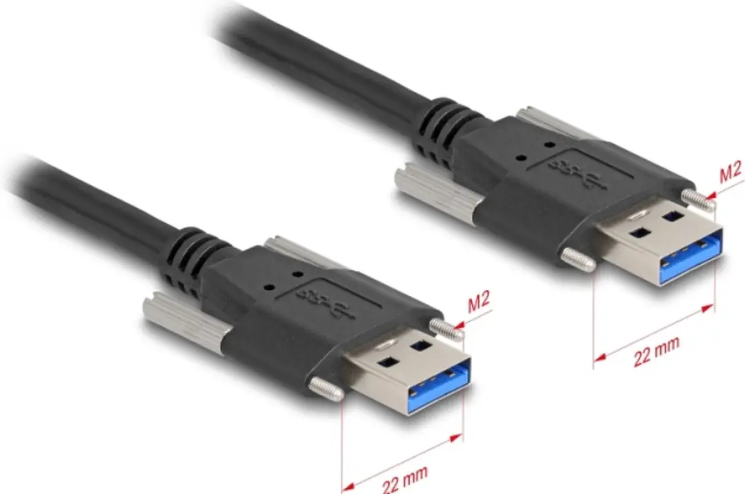 Delock USB 5Gbps Type-A M/M 22mm 1m - Zwart