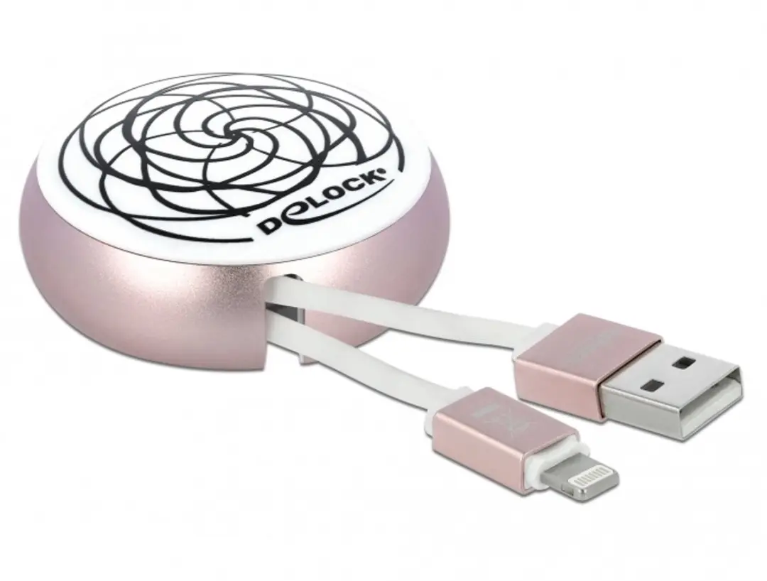 Delock USB Retractable Kabel Type-A naar Lightning