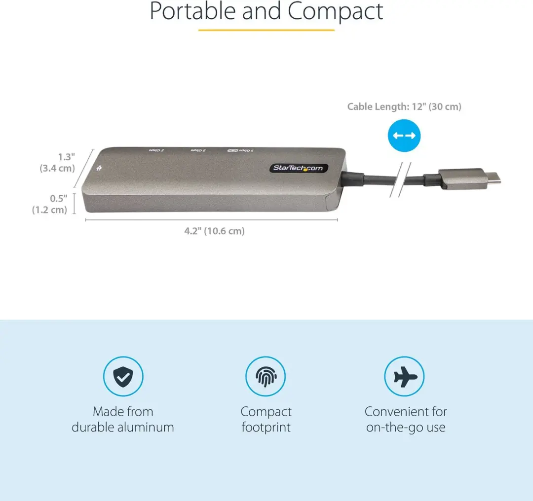 Startech DKT30CHPD3 USB Hub - Metaal