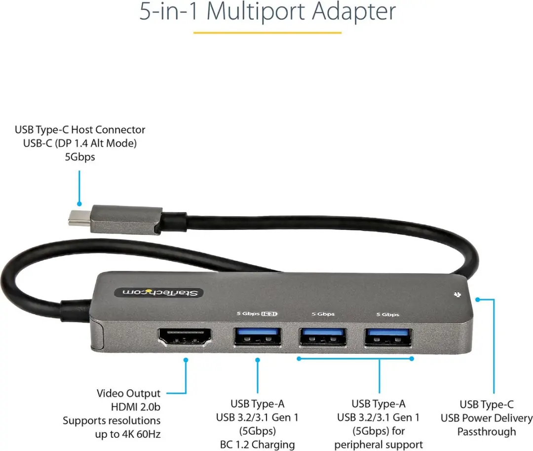 Startech DKT30CHPD3 USB Hub - Metaal - afbeelding 6 van 6