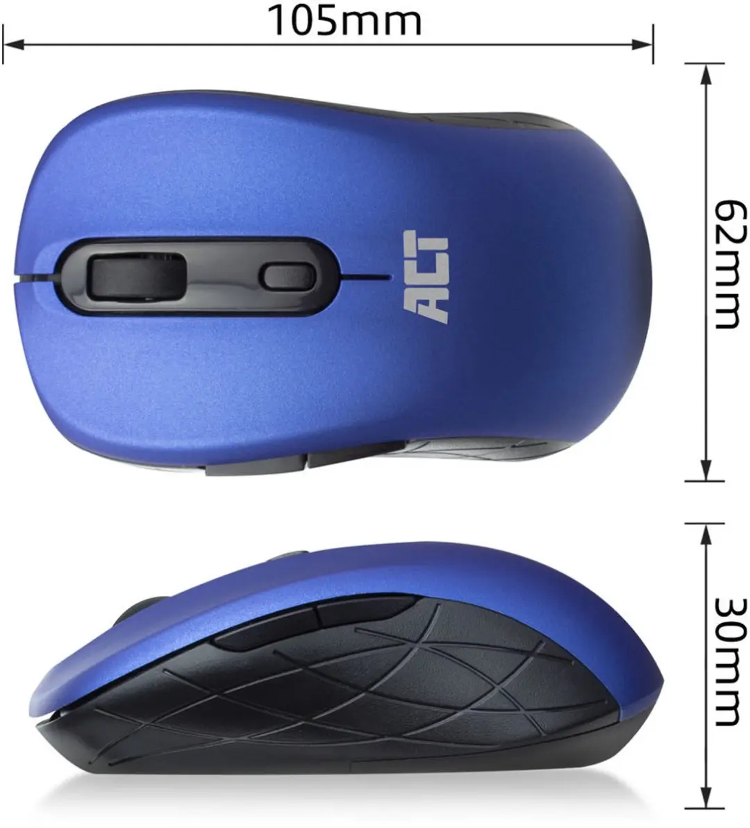 ACT AC5140 Draadloze Muis - 1600 DPI - Blauw