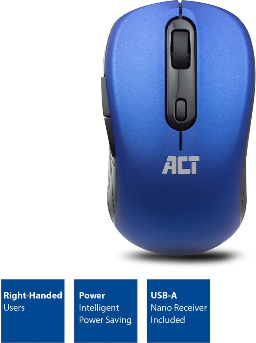 ACT AC5140 Draadloze Muis - 1600 DPI - Blauw - afbeelding 6 van 6