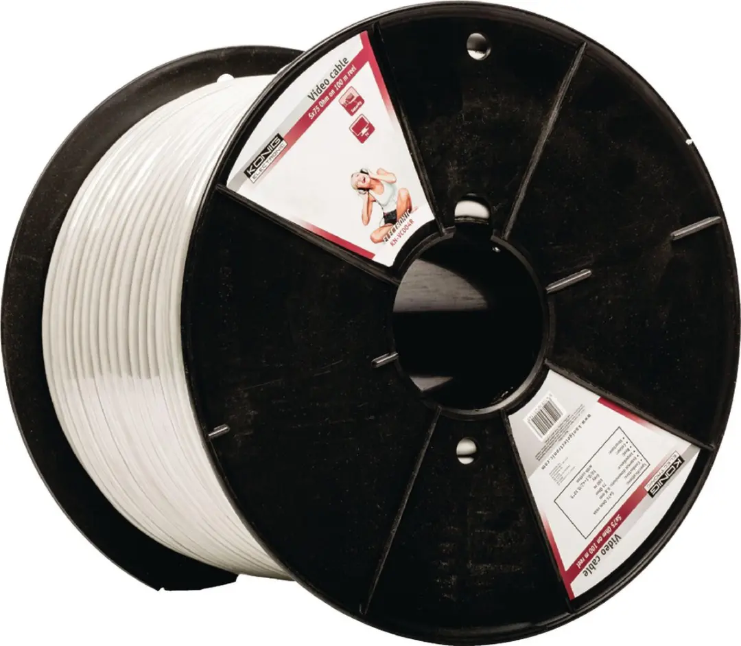 Konig KN-VC004R Security Video Kabel Op Haspel 100m