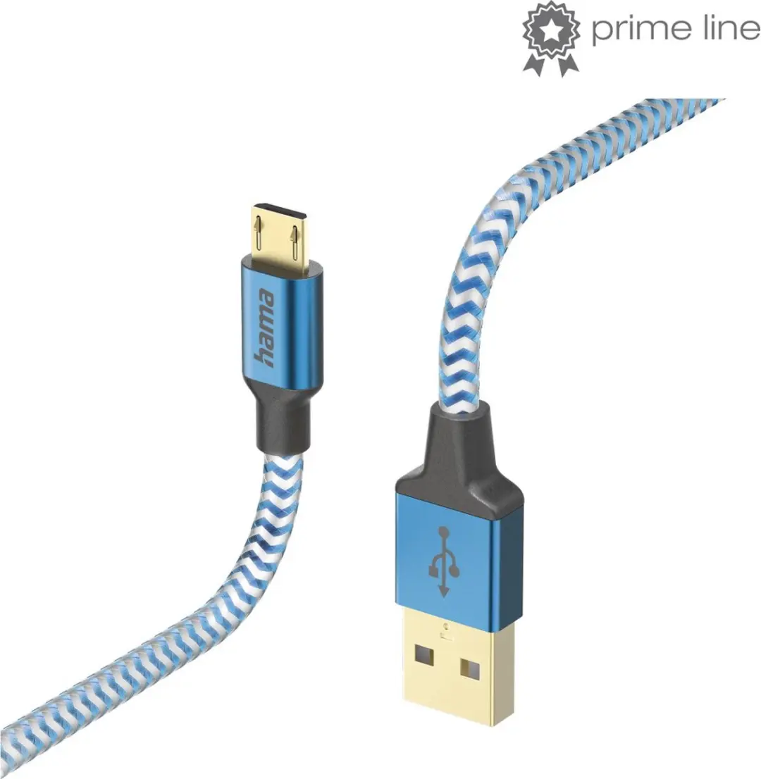 Hama USB-A naar Micro-USB Kabel 150cm - Blauw