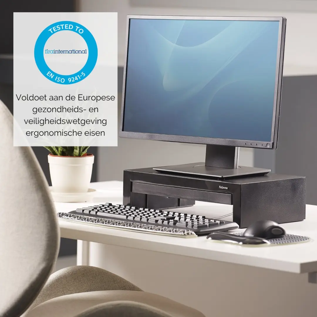 Fellowes Designer Suites 8038101 Monitorstandaard - 3 Hoogtes Verstelbaar - Zwart