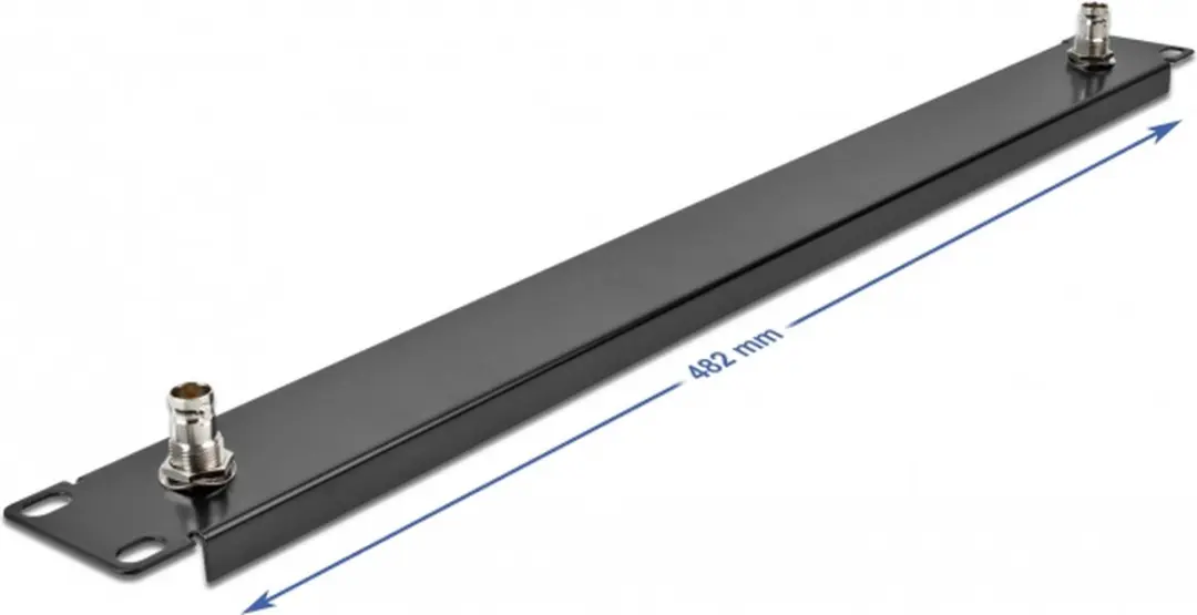 Delock 19" Panel 2x BNC Jack 1U - Zwart
