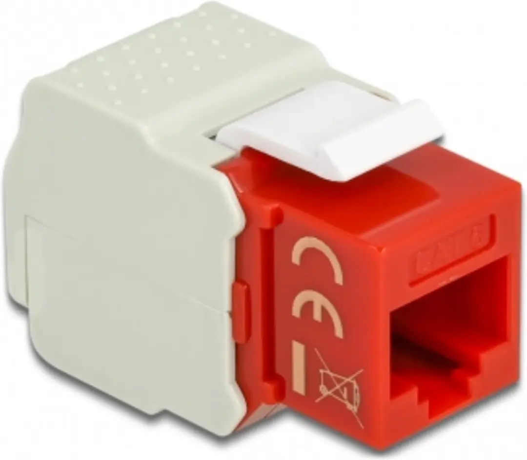 Delock UTP CAT6 Keystone Module RJ45 - LSA - Rood