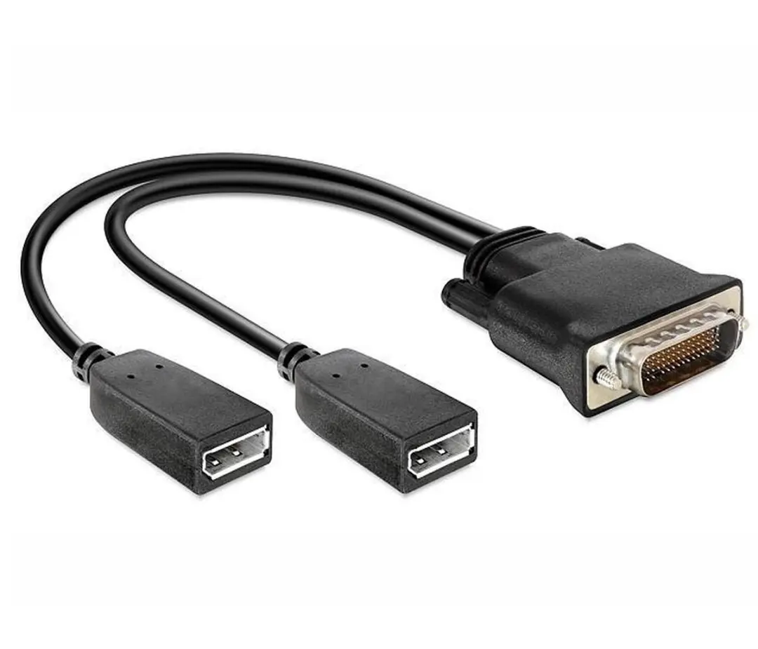 Delock DMS-59 Adapter - 2x DP Vrouwelijk 25cm - Zwart