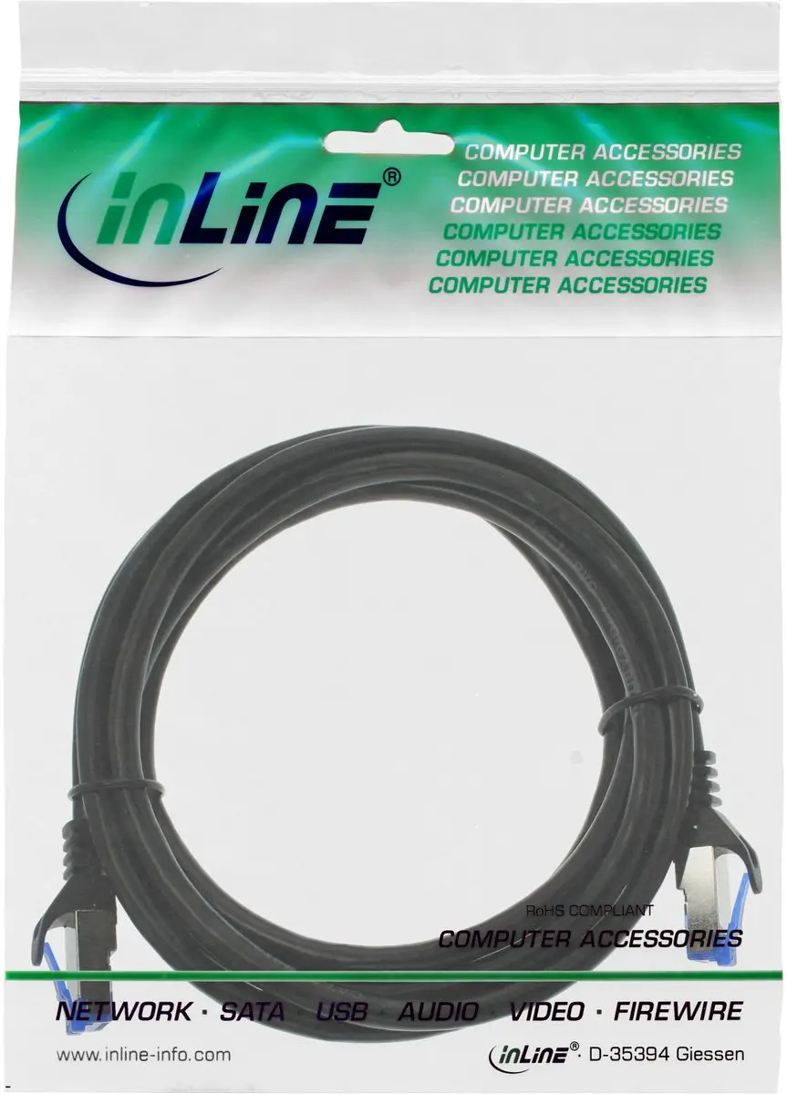 InLine Patchkabel U/FTP Cat.6A Armored 2m - Zwart