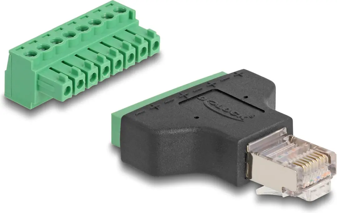 Delock RJ45 naar Terminal Block Adapter 8-pin 3.81mm