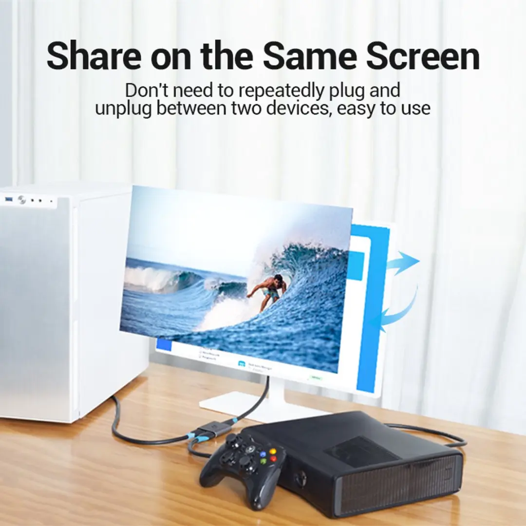 Vention HDMI Switch 2-in-1 Bi-directioneel AFUH0 - 4K 60Hz - Grijs