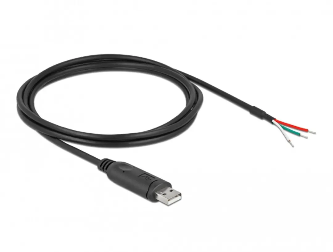 Delock USB 2.0 naar RS-232 Adapterkabel 2m - Zwart