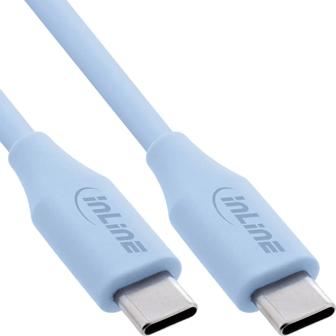 InLine USB-C Snelladingskabel 100W 1m - IJsbonbon/Blauw