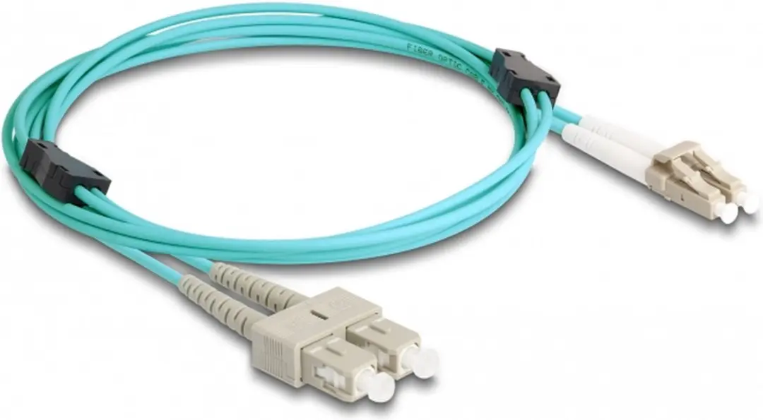 Delock LC Duplex naar SC Duplex OM3 Glasvezelkabel 2m - Aqua