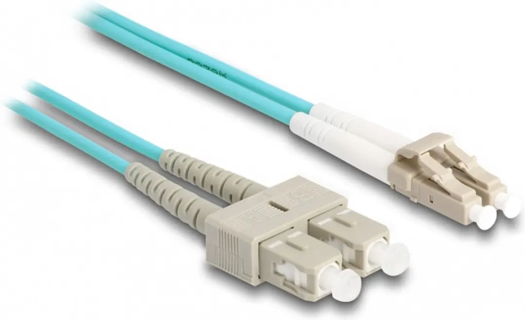 Delock LC Duplex naar SC Duplex OM3 Glasvezelkabel 2m - Aqua