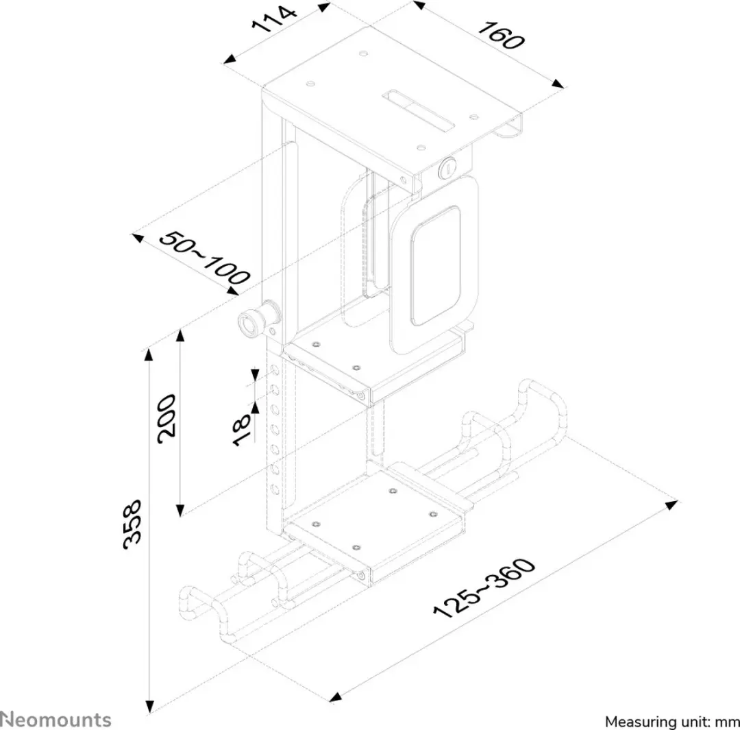 Neomounts CPU-D075BLACK/LK CPU Houder - Zwart