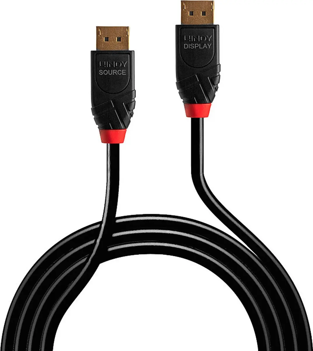 Lindy 41169 DisplayPort-kabel 10m - Zwart Vergulde