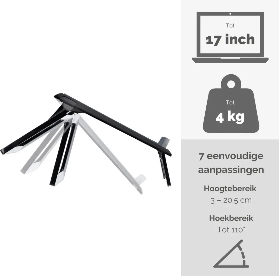 Fellowes I-Spire Quick Lift Laptopstandaard 8212001 - 17 Inch - Zwart