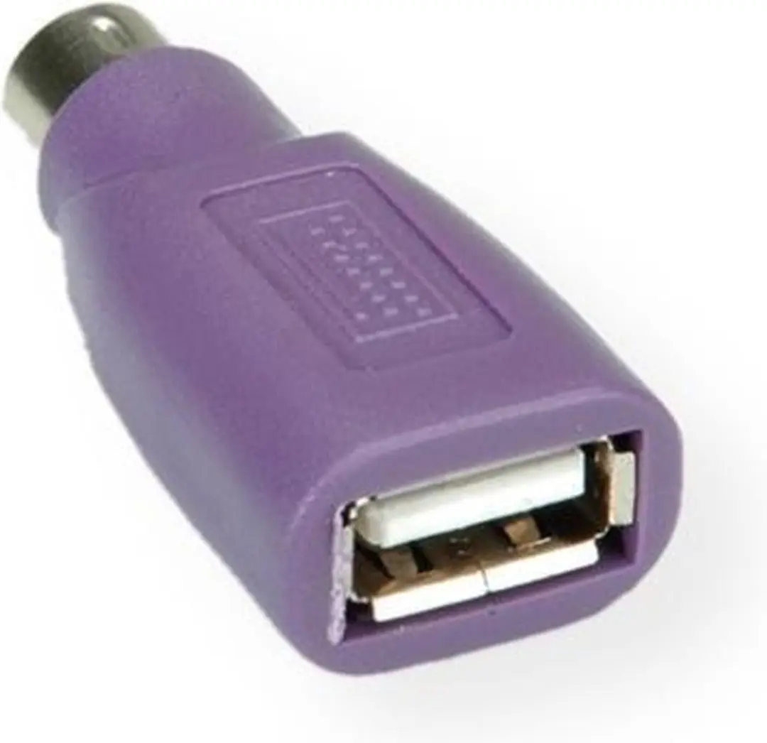 Value Mini DIN 6-pins PS/2 naar USB-A Adapter - Paars