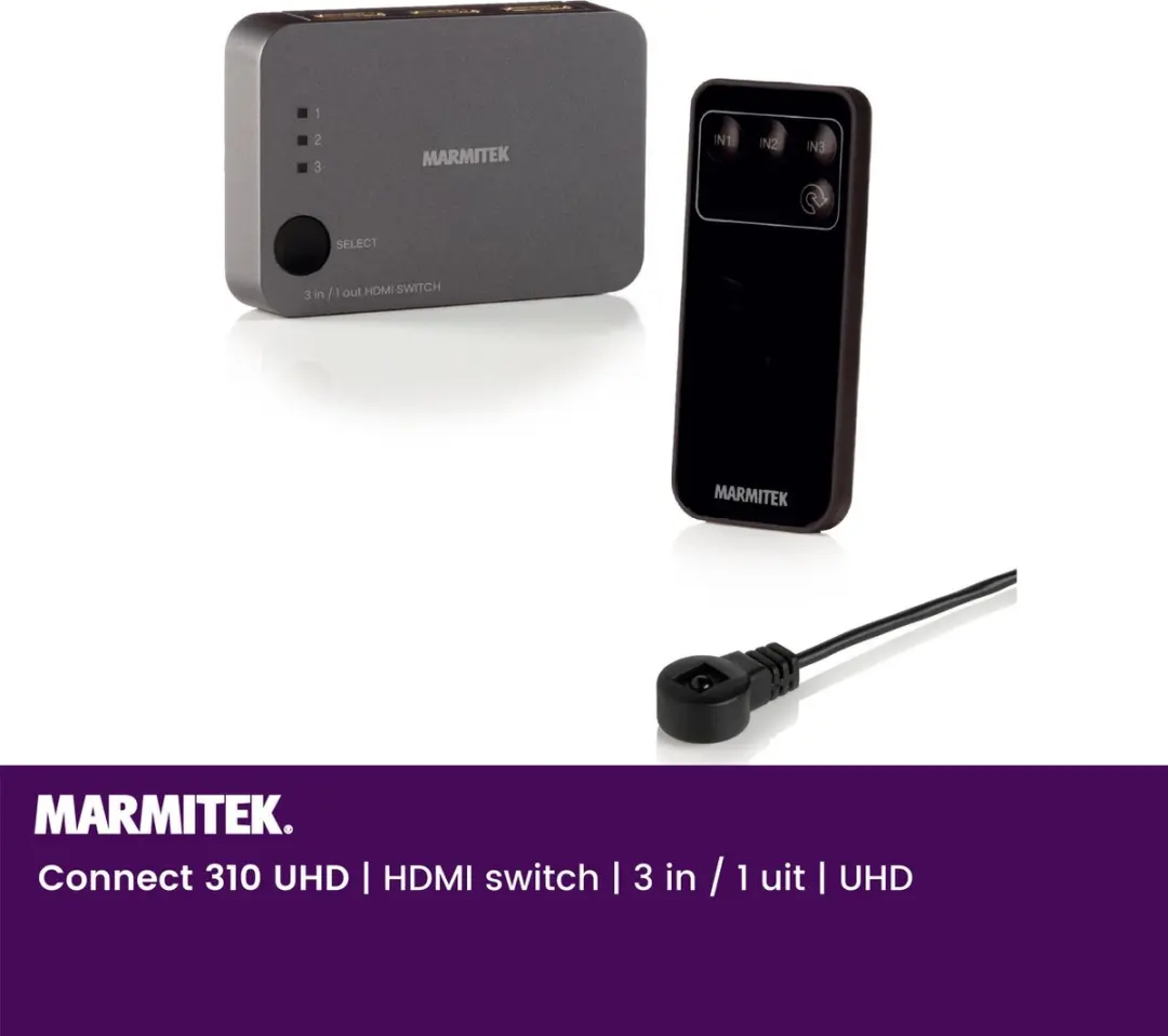 Marmitek Connect 310 UHD HDMI Switch 3 Poorten - Antraciet