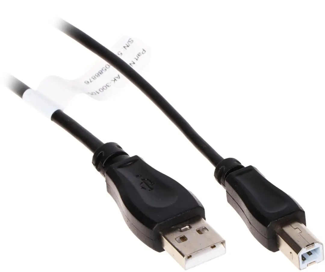 Digitus USB 2.0 A Male naar B Male Kabel 5m - Zwart