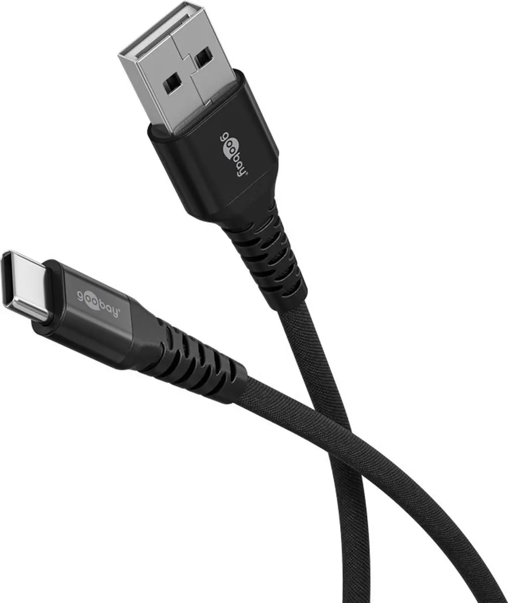 Goobay USB-C naar USB-A Kabel 60W 1m - Zwart