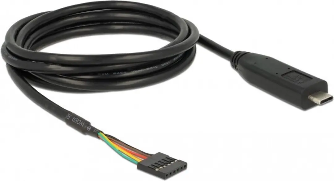 Delock USB Type-C naar TTL 5V 6-pin Header - 2m - Zwart
