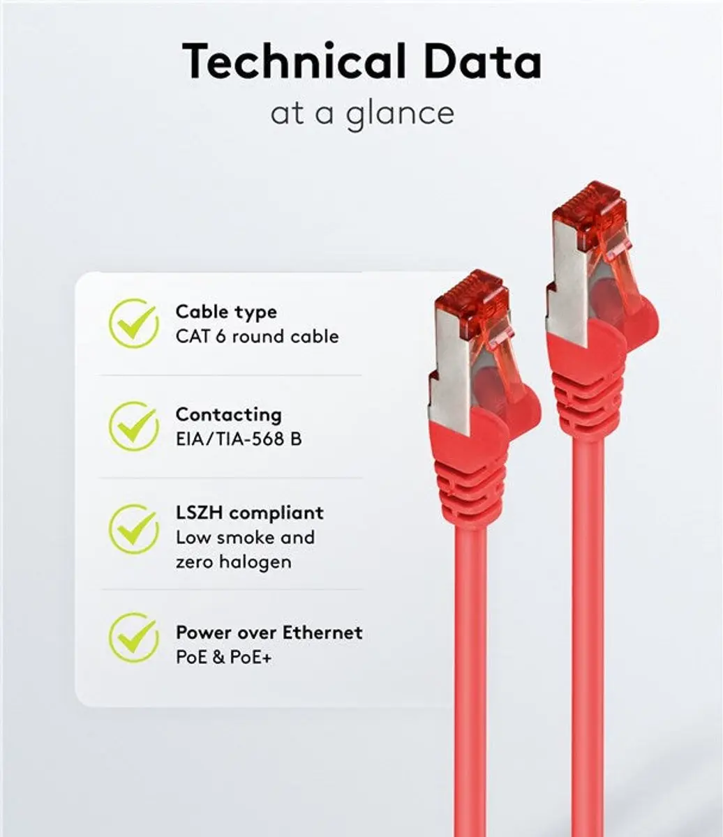 Goobay CAT 6-1000 SSTP PIMF Kabel - 10m - Rood