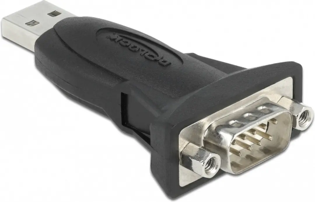 Delock USB 2.0 naar RS-232 Adapter - 9-pin Male - Zwart