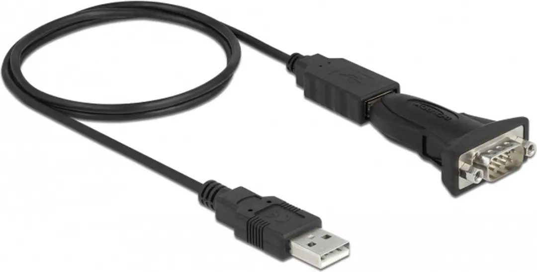 Delock USB 2.0 naar RS-232 Adapter - 9-pin Male - Zwart
