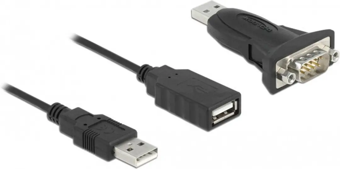 Delock USB 2.0 naar RS-232 Adapter - 9-pin Male - Zwart