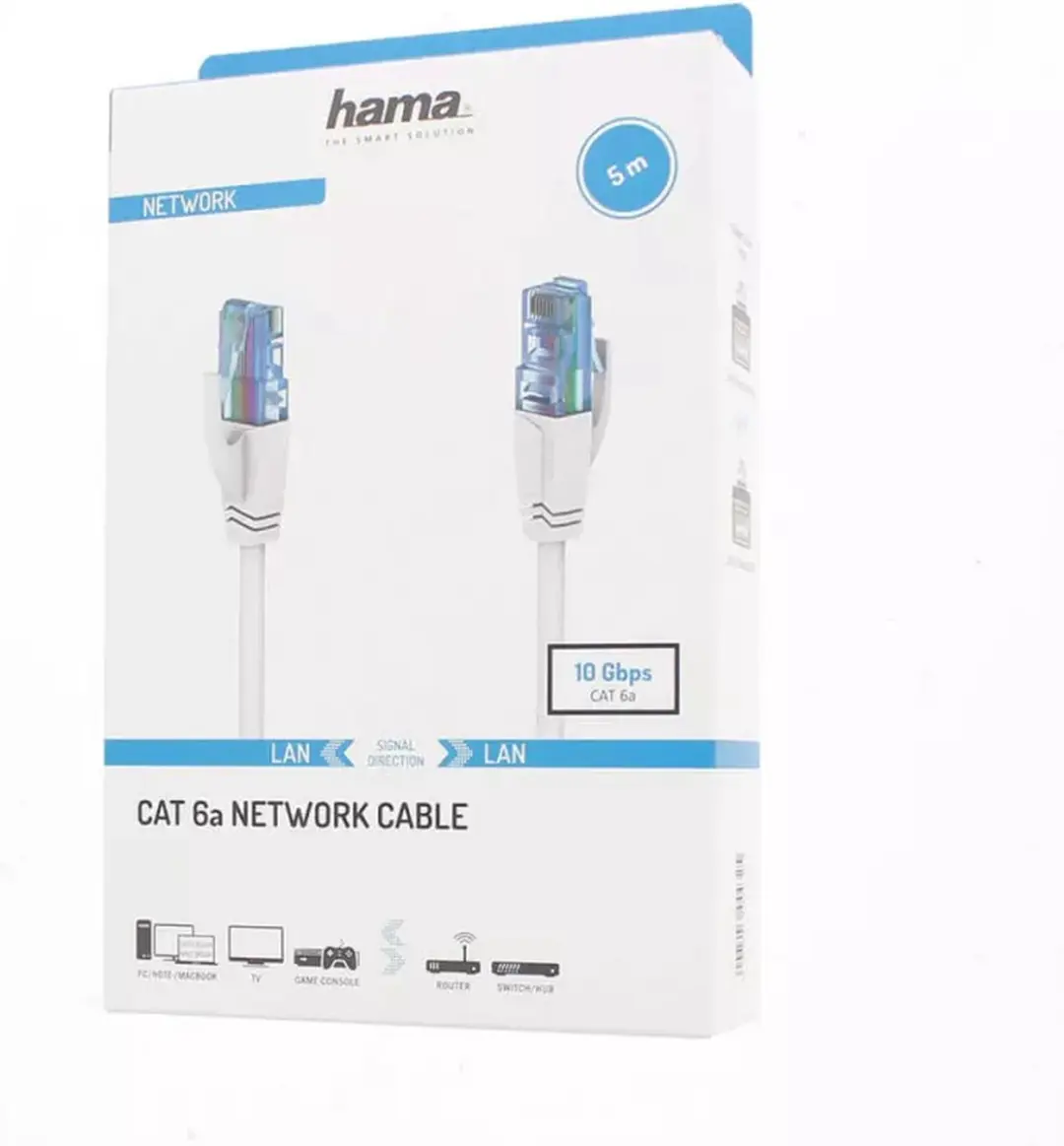 Hama Netwerkkabel CAT-6a 10 Gbit/s 5m - Wit