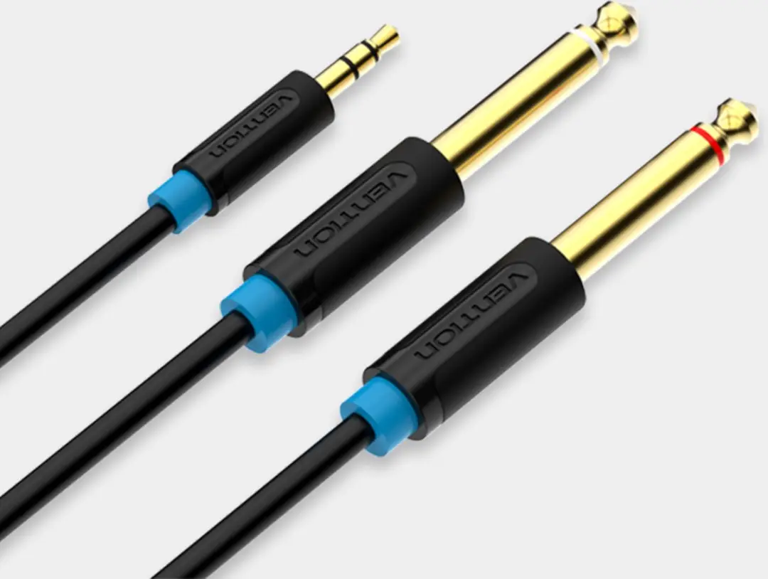 Vention 3.5mm naar 2x6.35mm Jack Audio Kabel 2m - Zwart