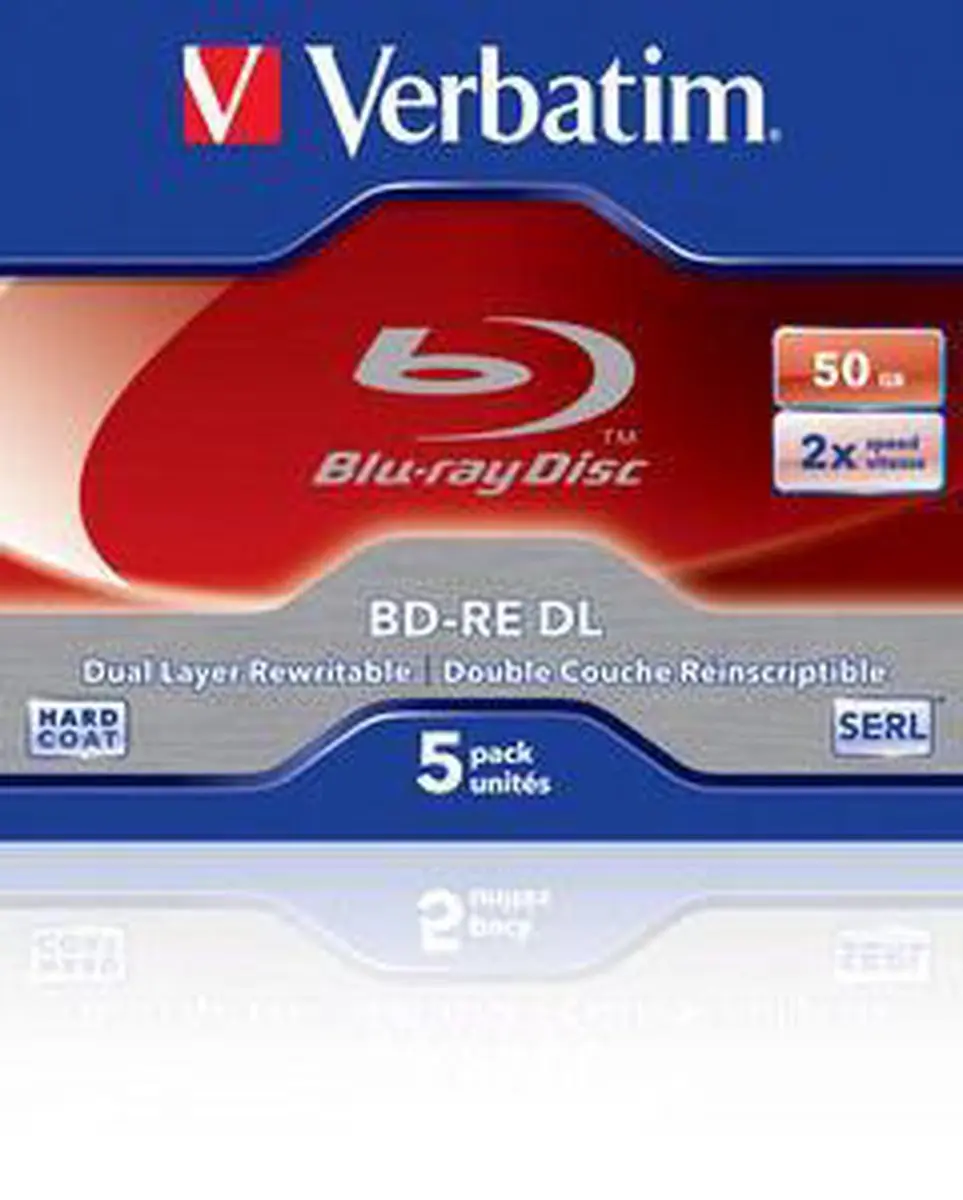 Verbatim 43760 Blu-ray BD-RE DL 50GB - 5 Stuks