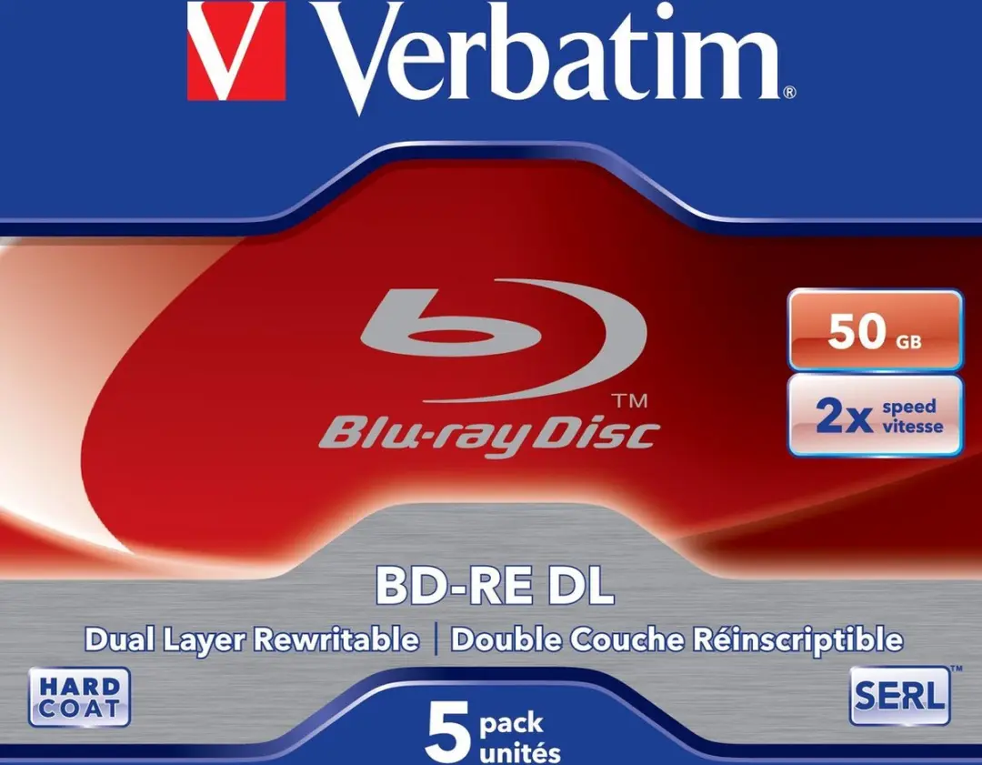 Verbatim 43760 Blu-ray BD-RE DL 50GB - 5 Stuks