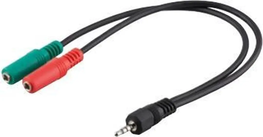 Goobay 50467 Audiokabel 3,5mm - 0,3m - Zwart/ Groen/ Rood