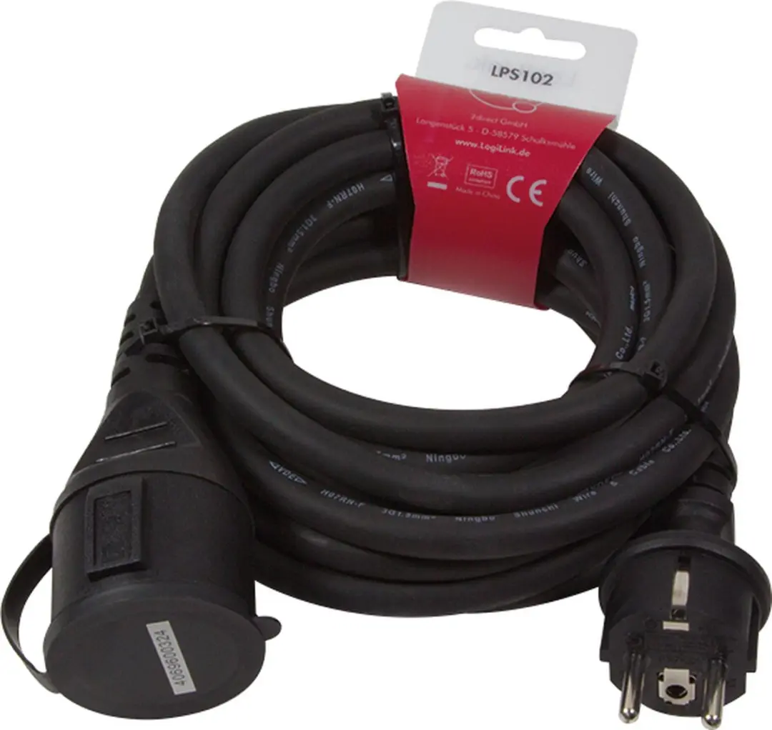 Logilink LPS102 Stroom Verlengkabel 5m 3G 1,5mm²