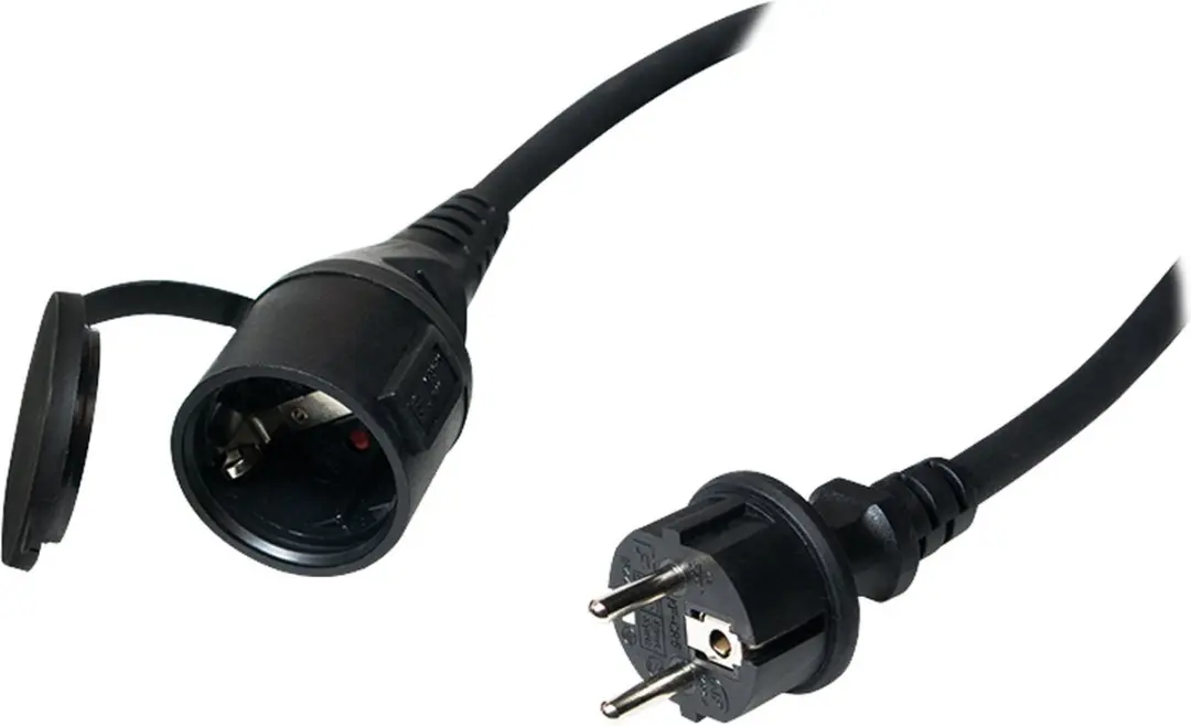 Logilink LPS102 Stroom Verlengkabel 5m 3G 1,5mm² - Zwart
