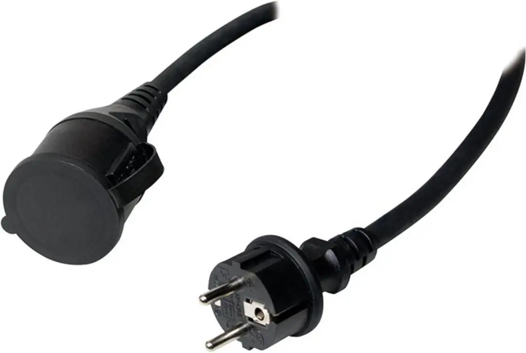 Logilink LPS102 Stroom Verlengkabel 5m 3G 1,5mm² - Zwart