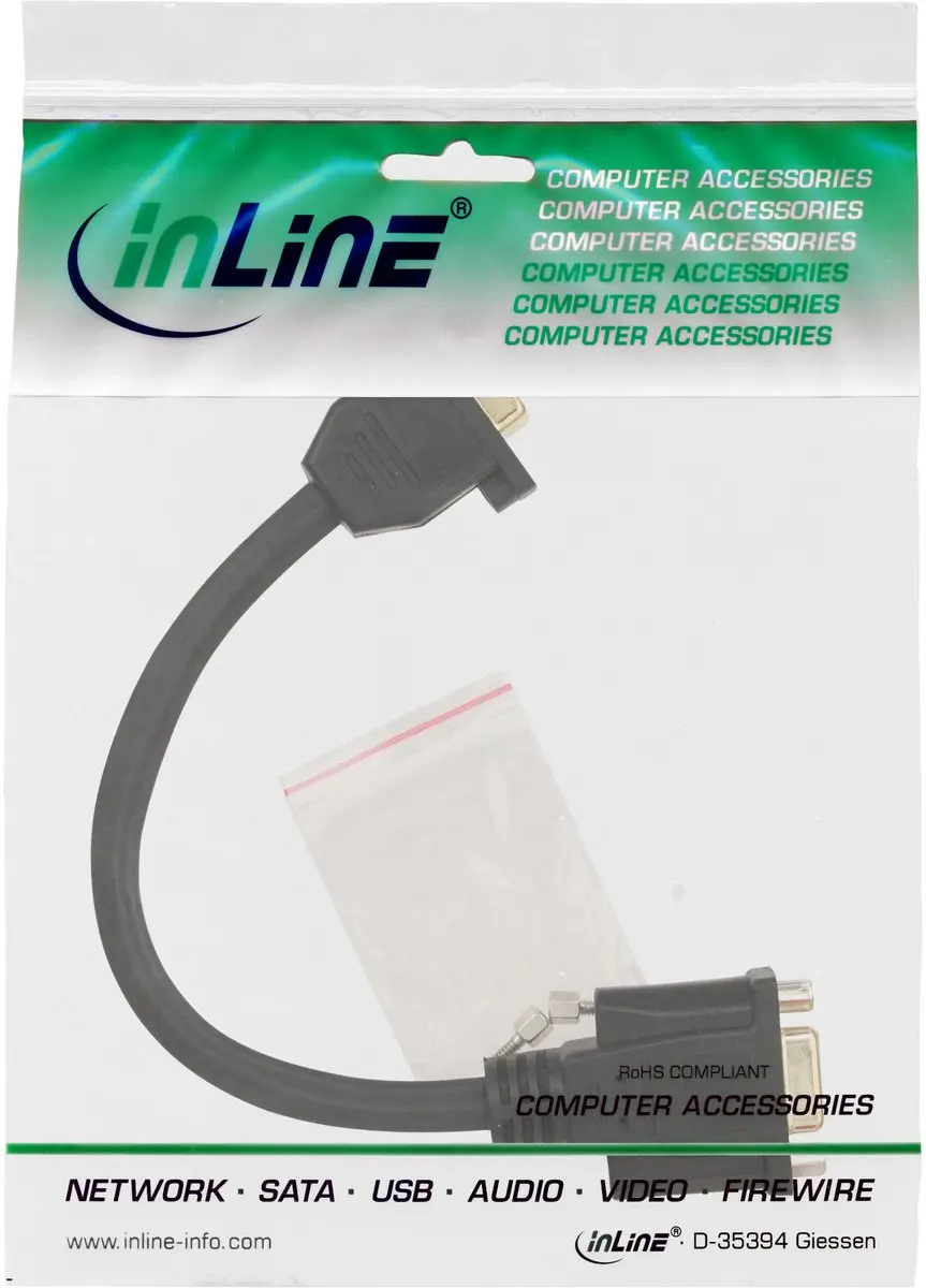 InLine VGA Adapter 0,20m - Zwart