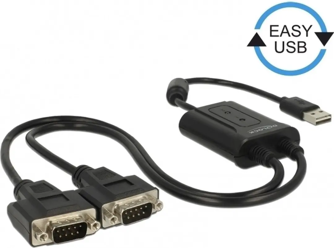 Delock Easy-USB-A naar 2x RS232 SUB-D Adapter