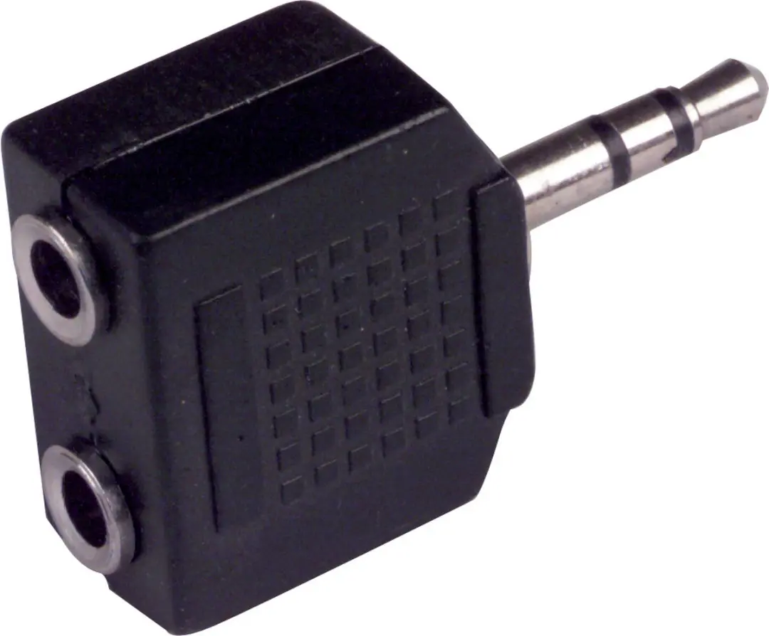 Scanpart 3.5mm Mini Jack Adapter - Dubbele Aansluiting - Zwart