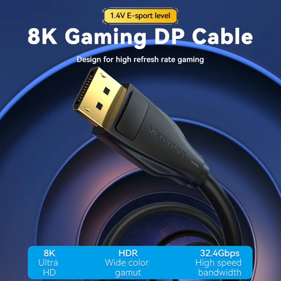 Vention HCDBF DisplayPort Kabel 1m - Zwart