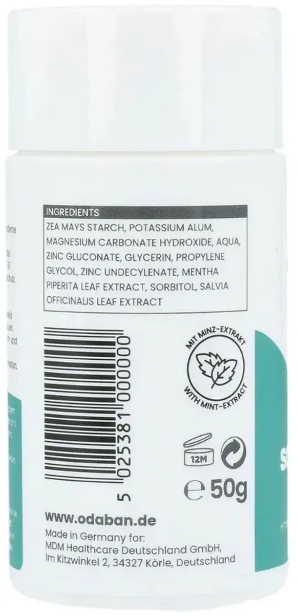 Odaban Anti-Transpirant Voetpoeder 50ml